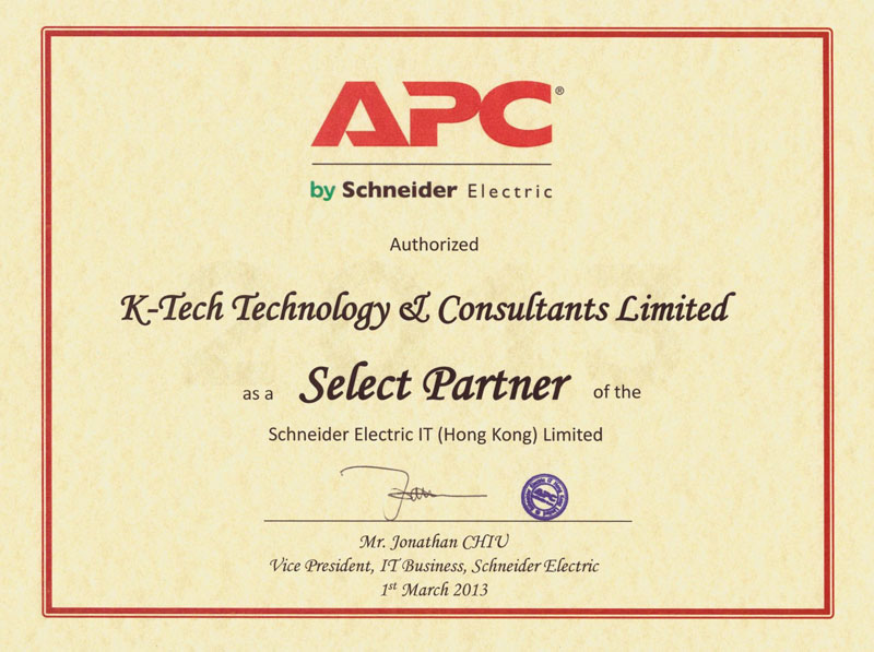 APC Schneider Electric Authorized Select Partner