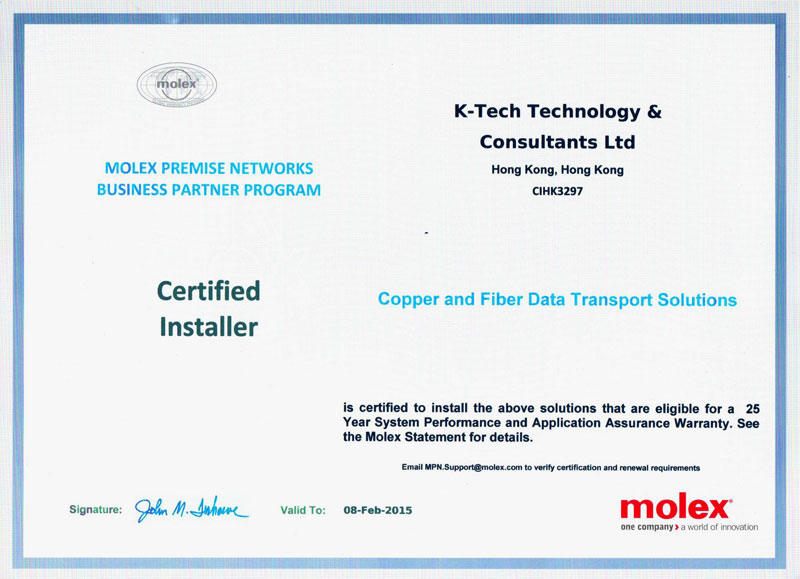 Molex Certified Installer